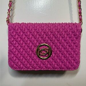 Bebe Erika Fuchsia Crossbody Bag with Strap